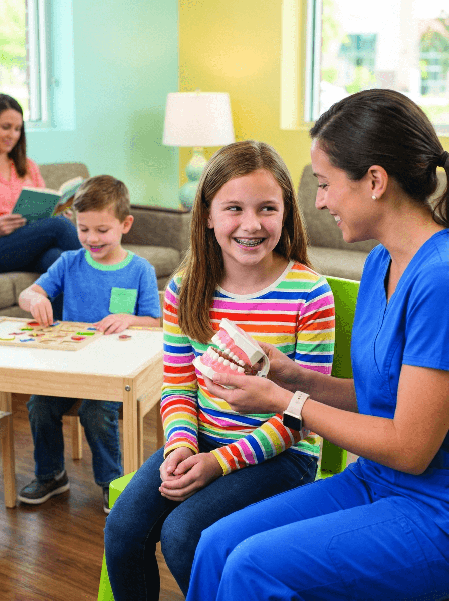child at an early orthodontic evaluation with the orthodontist at Agoura Dental Group in Agoura Hills