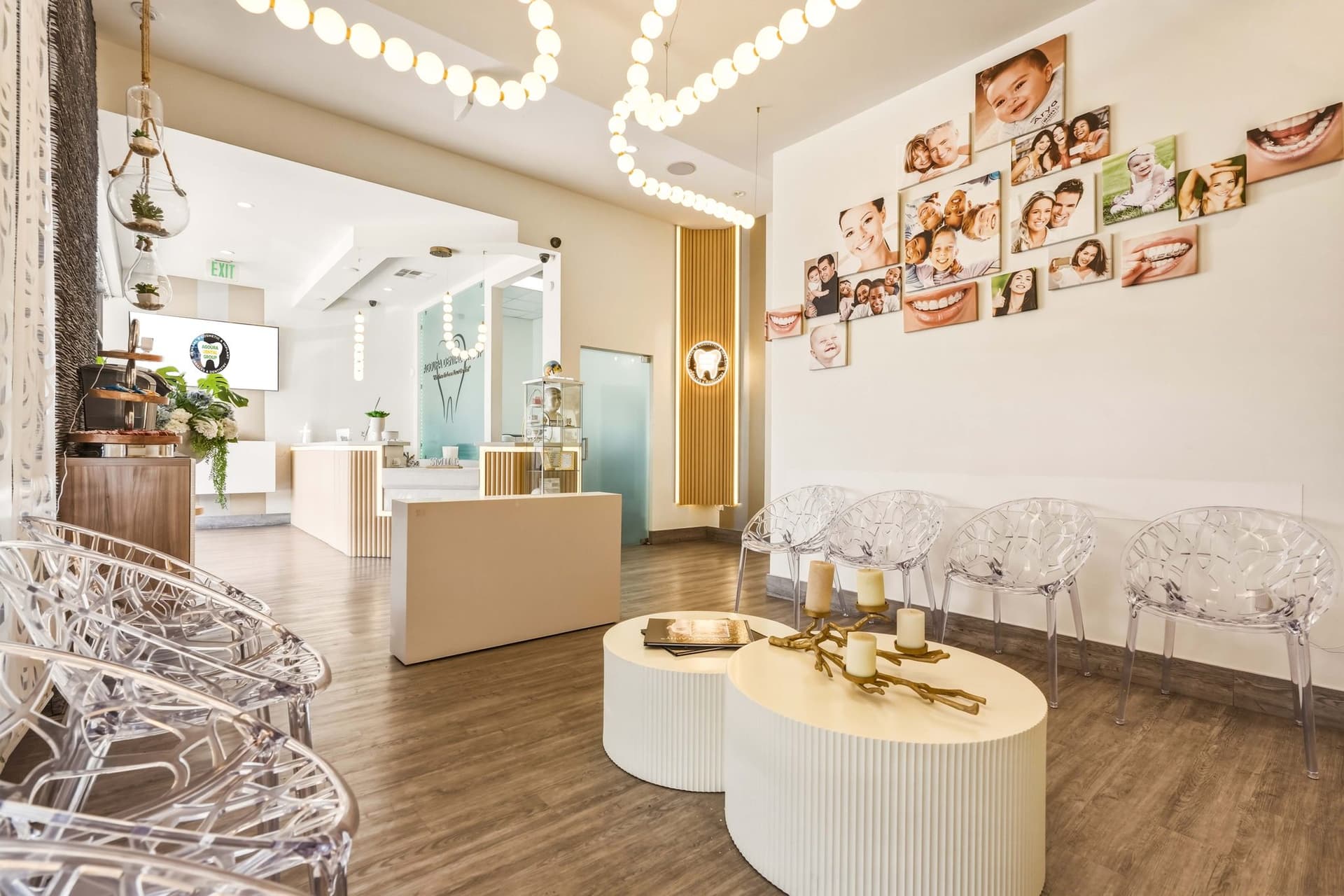 Patient lounge looking toward the treatment area at Agoura Dental Group